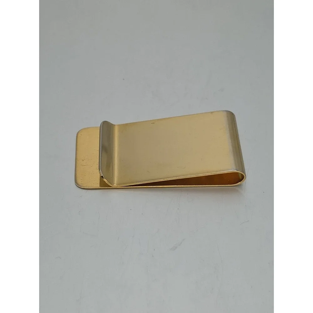 Vtg E.L.J. Monogramed Money Clip Credit Card Holder‎ Gold Plate FREE $HIPPING!!